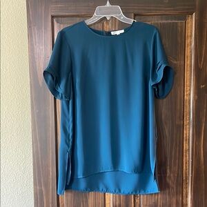 DR2 Blue Cuffed Sleeve Boxy Blouse Size M
